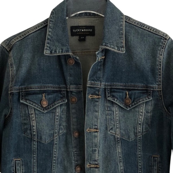 Lucky Brand Jacket The Tomboy Trucker Blue Denim Size Small - Picture 10 of 13